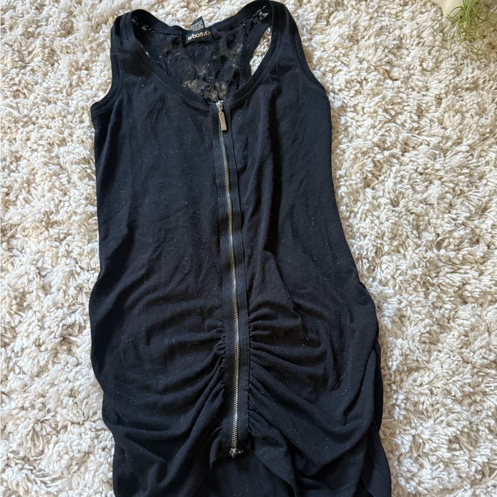 Urban Vibe real Y2K 2000s Black Lace unique tank Top